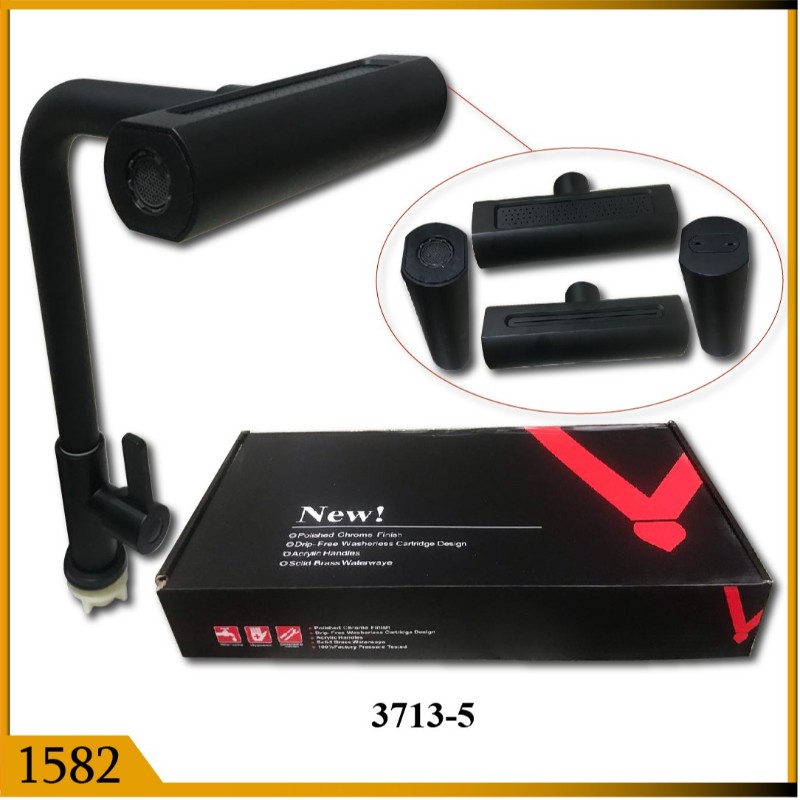 SINK TAP SS MULTIFUNCTION HEAD BLK (1582)